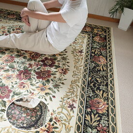 日本製　ラグ　モケット織　ホットカーペットカバー　床暖対応サイズ約200×250cm（約3畳）手洗いできます　抗菌　防臭　キトサン練り込みで清潔ラグ