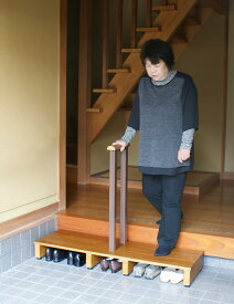 手すり付き踏み台 玄関台120型 【段差解消に】【出入りの多い場所に】【半身不自由な方へのサポートに】