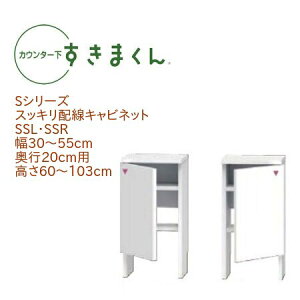 カウンター下 すきまくん 幅30〜55cm 奥行20cm スッキリ配線キャビネット SS カウンター下収納 省スペース 幅オーダー 高さオーダー 日本製 国産 ルーター収納 セミオーダー 可動棚 14色