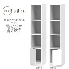 テレビすきまくん 幅30～40cm 奥行42cm 高さ155cm 片開きキャビネット M-PT【代引き不可】