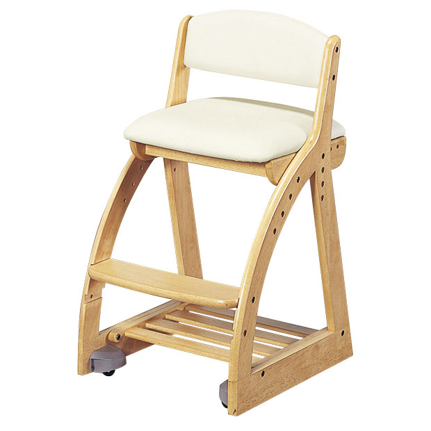 新入荷 流行 学習 チェア 椅子 イス 木製 ナチュラル シンプル 座面 ＩＶ ホワイト ＦＤＣ-０５５ＮＳ アイボリー 木製チェア コイズミフォーステップ クッション 新作送料無料 代引き不可