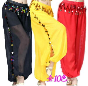ベリーダンス パンツ ダンスパンツ 練習着 レッスンウエア ダンススアラビアンベリーダンス 衣装 サイド穴開け チョウチンパンツ ダンス きらきら 大人 社交ダンス ジャスミン風 アラビア