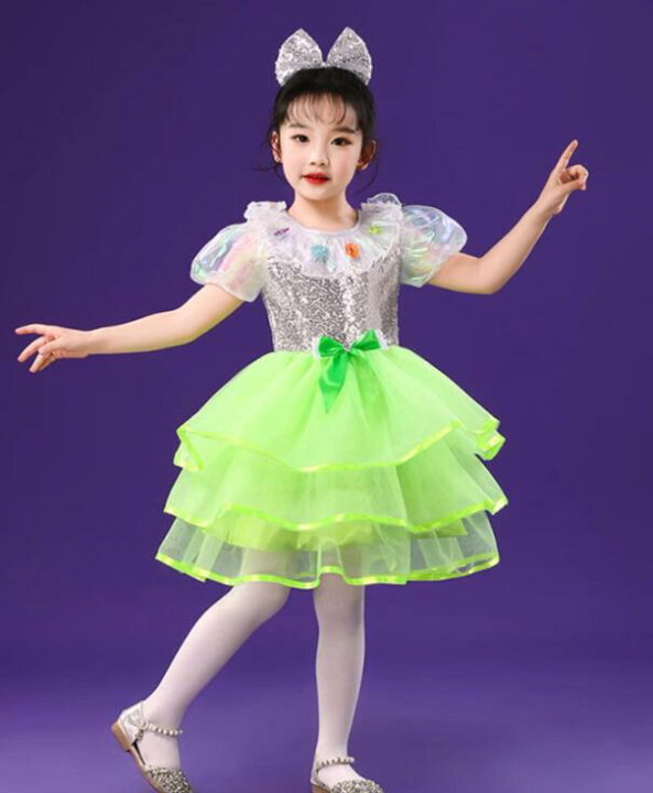 Agoky 女の子 モックネック 光沢 ダンス ワンピース フィギュア 