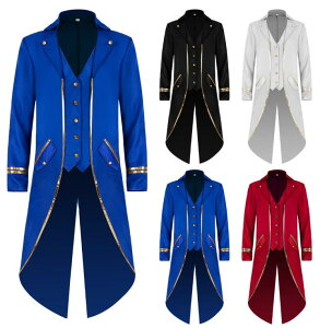 ステージ衣装 メンズ燕尾服 ロングジャケット 大人用コスチューム 舞台衣装 中世紀欧風 ヨーロッパ風 王子様 貴族コスプレ 吸血鬼 cosplay ステージ衣装 ハロウィンコスチューム パーティー H