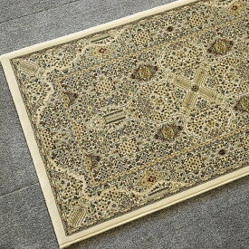 高級玄関マット 70×120cm アイボリー 100万ノット高品質玄関マット ウィルトン織 高級ヒートセット加工
