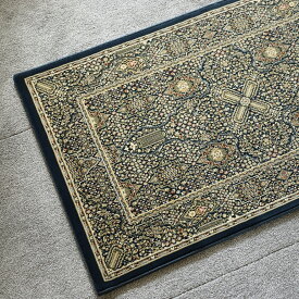 高級玄関マット 70×120cm ネイビー100万ノット高品質玄関マット ウィルトン織 高級ヒートセット加工