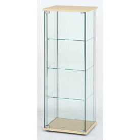 【送料無料_d】ガラス コレクションケース 4段 ロータイプ 高さ120 ナチュラル ホワイト ブラウン