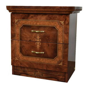 サルタレッリ アマルフィ チェスト 2段 幅60 【送料無料】 ナイトテーブル おしゃれ 木製 完成品 タンス ローチェスト サイドチェスト 収納 整理タンス DAMI-682-BR 家具 輸入家具 イタリア家具