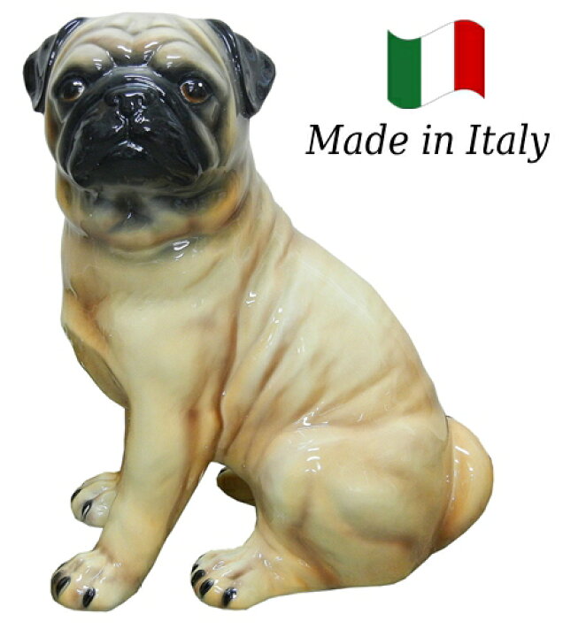 楽天市場】パグ 置物 オブジェ h6-58 【送料無料】 イタリア 陶器 動物 