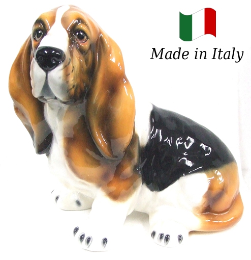 全品最安値に挑戦 パセット　置物　オブジェ　イタリア　犬　陶器　h6-56　雑貨　動物　イヌ