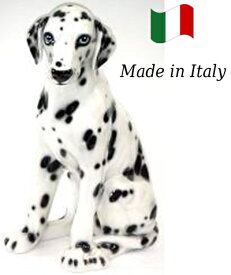 ダルメシアン 置物 オブジェ h6-78da 【送料無料】 イタリア 陶器 動物 雑貨 犬 イヌ