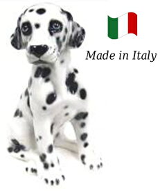 ダルメシアン 置物 オブジェ h6-68da 【送料無料】 イタリア 陶器 動物 雑貨 犬 イヌ