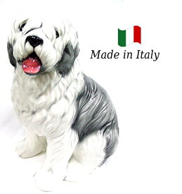 ボブテール 置物 オブジェ h6-71 【送料無料】 イタリア 陶器 動物 雑貨 犬 イヌ