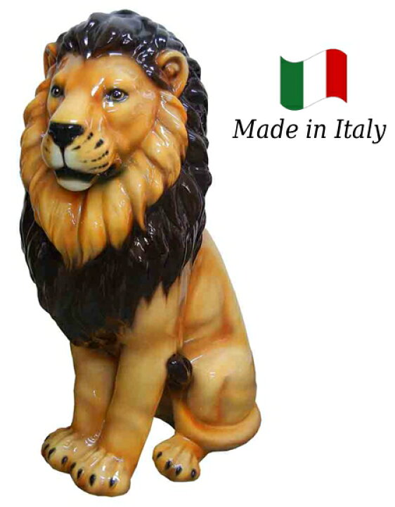楽天市場】ライオン 置物 オブジェ h6-176 【送料無料】 イタリア 陶器 