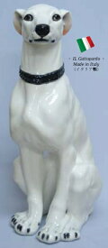 グレーハウンド 置物 オブジェ h6-74wsd 【送料無料】 イタリア 陶器 動物 雑貨 犬 イヌ