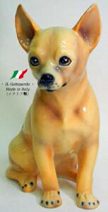 チワワ 置物 オブジェ h6-41rb 【送料無料】 イタリア 陶器 動物 雑貨 犬 イヌ 室内犬