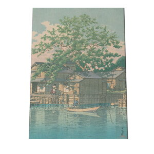 川瀬巴水 49舟堀栗渡 複製 レプリカ ポスター 名画 デジタルリマスター レトロ絵画 絵師 インテリア おしゃれ 縦【bn-poster-146】