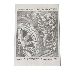 �Â����g�� �|�X�^�[ ���}�X�^�[ ���v���J �y�I�ׂ�S�T�C�Y���p���z Power at cost�f but oh the cost!; vote no on amendment 19 November 7th (1922)�ybn-poster-655�z