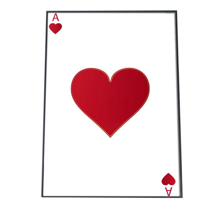 楽天市場 ポスター サイズ 約21x30cm 選べる用紙 大きさ インテリア おしゃれ ファッション ポスター フォト オシャレ アート モダン シンプル オシャレ お洒落 トランプ カジノ モノトーン シンプル ハート エース カード 赤 白 インテリア ファッションポスター