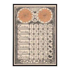 Kalenderblad_voor_november896���Â��|�X�^�[ ���� �f�W�^�����}�X�^�[ �ÓT �A���e�B�[�N ���� ���a �吳 ���j �C���e���A ������� �v�����g�|�X�^�[ �t�H�g �I�V���� �A�[�g ���_���ybn-poster-1194�z