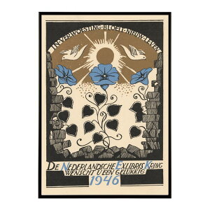 Nieuwjaarswens voor 1946 van de Nederlandsche Exlibriskring���Â��|�X�^�[ ���� �f�W�^�����}�X�^�[ �ÓT �A���e�B�[�N ���� ���a �吳 ���j �C���e���A ������� �v�����g�|�X�^�[ �t�H�g �I�V���� �A�[�g