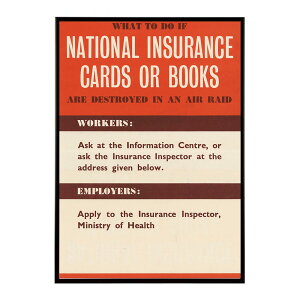 What_to_Do_if_National_Insurance_Cards_or_Books_are_Destroyed_in_an_Air_Raid���Â��|�X�^�[ ���� �f�W�^�����}�X�^�[ �ÓT �A���e�B�[�N ���� ���a �吳 ���j �C���e���A ������� �v�����g�|�X�^�[ �t�H�g �I