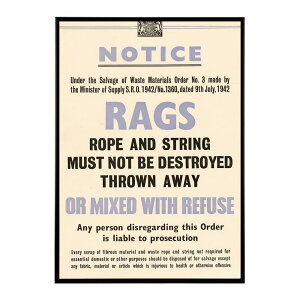 Rags Rope and String Must Not be Destroyed Thrown Away or Mixed With Refuse �����g�� �Â� ���E �|�X�^�[ �C���e���A �N���V�b�N �ÓT ���B���e�[�W �A���e�B�[�N �f�W�^�����}�X�^�[ ������� �v�����g�|�X�^