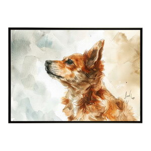 犬 ドッグ 愛犬 水彩画 イラスト ポスター 用紙とサイズが選べる インテリア おしゃれ 可愛い 絵画 プリントポスター フォト オシャレ アート モダン シンプル お洒落 特大 大きい【lh-poster-74