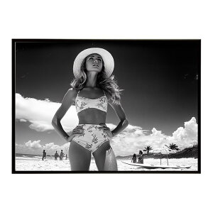 サーフガール モノクロ 海 サーフィン サーフボード 美女 1980s レトロ セピア ポスター インテリア おしゃれ プリントポスター フォト オシャレ アート 写真 ビーチ 海岸 夏 お洒落 a0 a1 a2 a3 a4