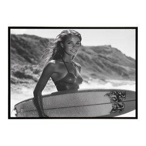 サーフガール モノクロ 海 サーフィン サーフボード 美女 1980s レトロ セピア ポスター インテリア おしゃれ プリントポスター フォト オシャレ アート 写真 ビーチ 海岸 夏 お洒落 a0 a1 a2 a3 a4