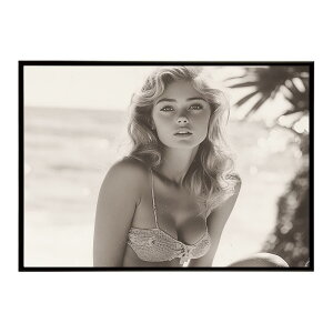 サーフガール モノクロ 海 サーフィン サーフボード 美女 1980s レトロ セピア ポスター インテリア おしゃれ プリントポスター フォト オシャレ アート 写真 ビーチ 海岸 夏 お洒落 a0 a1 a2 a3 a4