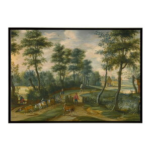 ĚÂG g|X^[ fW^}X^[A wooded landscape with drovers?and their cattle a village beyond CeA a0 a1 a2 a3 a4 b4 b0 b1 b2 b3i G ʉ  _ Vv ybn