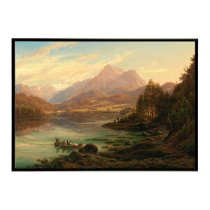 ���E�̌Â��G�� ���g���|�X�^�[ �f�W�^�����}�X�^�[Aussicht von Altausseersee gegen Karlseisfeld am Dachstein den hohen Seirrstein und Ruinen von Pfluigsberg und Baron Zedlitz Haus am Seeufer �C���e���A ������� ���_�� �V