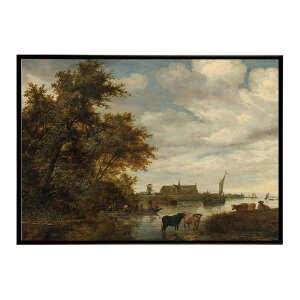 ĚÂG g|X^[ fW^}X^[River Landscape With Fishermen And Cattle The Grote Kerk Of Alkmaar Beyond CeA a0 a1 a2 a3 a4 b4 b0 b1 b2 b3i G ʉ  _ Vv 
