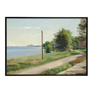 ポスター 名画 絵画 フレーム 夏のクロンボー城を背景にした海岸風景 インテリア おしゃれ 城と海の風景 デジタルリマスター 横 A B 1 2 3 4 0 【bn-poster-6061】