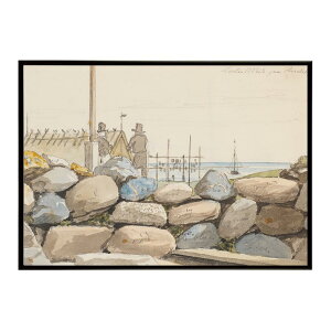 ポスター 名画 絵画 フレーム 前景に大きな岩がある海岸風景 インテリア おしゃれ 海の風景 デジタルリマスター 横 A B 1 2 3 4 0 【bn-poster-6062】