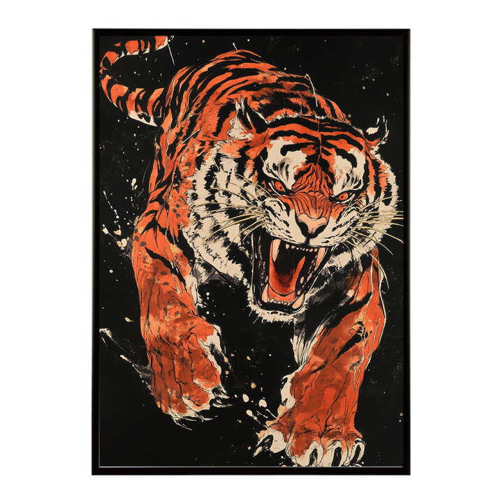 楽天市場】トラ 虎 絵画 掛け軸風 浮世絵 画家 日本 和風 絵 アート 