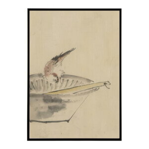 k  |X^[ fW^}X^[ G G Gt ̉Ɏ~܂钹 - A Bird Perched on the Edge of a Bowl by Katsushika Hokusai|X^[ pƃTCYIׂ CeA  vg