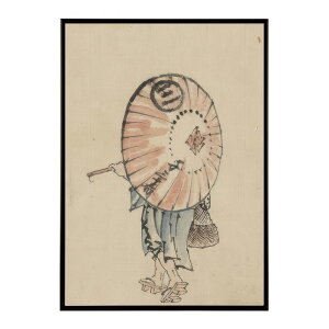 k  |X^[ fW^}X^[ G G Gt PɒSl - A Person Walking with an Open Parasol by Katsushika Hokusai|X^[ pƃTCYIׂ CeA  vg