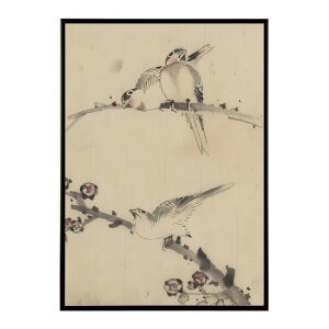 k  |X^[ fW^}X^[ G G Gt }Ɏ~܂OH̒ - Three Birds Perched on Branches by Katsushika Hokusai|X^[ pƃTCYIׂ CeA  vg|