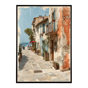 地中海 ポスター 南欧風 海 青い街並み おしゃれ アートプリント インテリア 壁掛け 北欧 リゾート風 リビング 玄関 寝室 カフェ インテリア おしゃれ プリントポスター フォト 特大 大きい