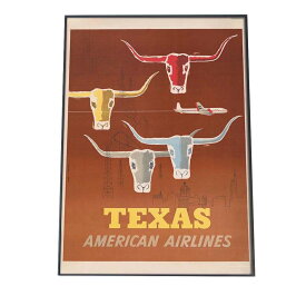 古いレトロ ポスター リマスター レプリカ 【選べる全サイズ＆用紙】 Texas ? American Airlines (1953)【bn-poster-637】