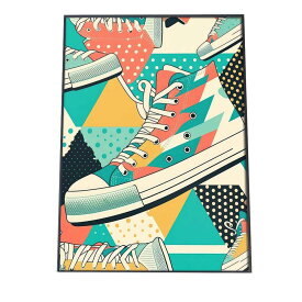 昭和レトロ ポスター ポップ カラフル ピンク 柄 インテリア おしゃれ アート モダン 縦【si-poster-44】