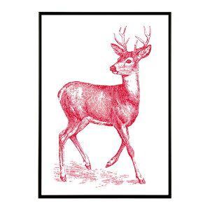 アートポスター 動物 カラフル ペイントアート 光沢 水彩画風 モダン 壁掛けポスター アニマルアート 鹿 狐 狼 猫 虎 兎 シリーズ 絵画風 おしゃれ インテリア プリントポスター フォト イラ