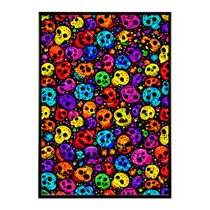 ドクロポスター シュガースカル カラフル 死者の日 アートポスター メキシコ デザイン 壁掛け ポップ インテリア ポスター インテリア おしゃれ プリントポスター フォト イラスト お洒落
