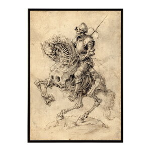 騎士ポスター 馬 スカル 骸骨 アンティーク アート 壁掛け ヴィンテージデザイン おしゃれ インテリア インテリア ポスター おしゃれ プリントポスター フォト イラスト お洒落 特大 大きい