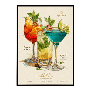 ポスター モヒートポスター おしゃれ バー インテリア アート 北欧風 絵 ウォールアート 酒 カクテル 海外風 カフェ レストラン 英字デザイン おしゃれ フォト イラスト お洒落 特大 大きい