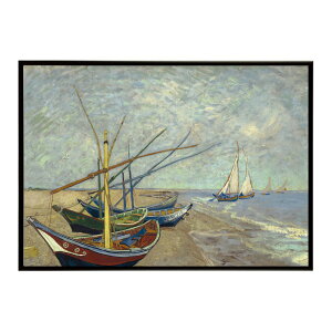 �S�b�z �ނ�̏�i Fishing boats on the beach at Les Saintes-Maries-de-la-Mer �yVincent van Gogh�z (1888) �G�� �|�X�^�[ �f�W�^�����}�X�^�[ ���� �G ���� ���G ���� �ybn-poster-7748�z