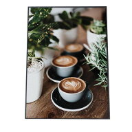 カフェ コーヒー ラテ カップ ポスター 【用紙×サイズ×デザイン】 アートプリント ポスター インテリア…