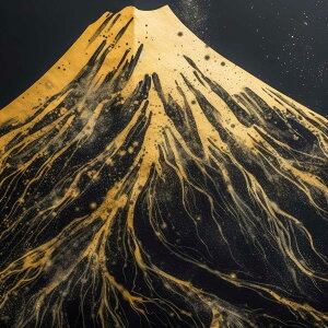 金の富士 金運 ゴールド 山 富士山 ご利益 運気 グッズ アイテム 開運 正方形ポスター 四角 デザイン ポスター スクエア 5センチ刻みでサイズ豊富 絵画【sq-poster-1118】